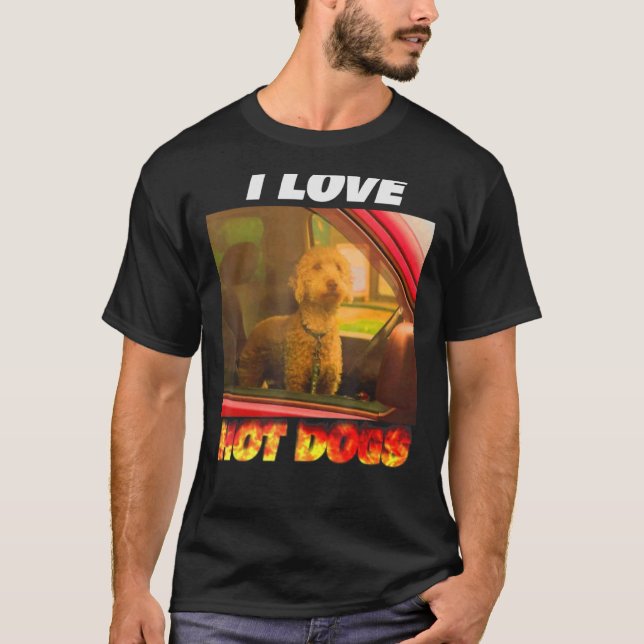 T-shirt J'Aime Les Chiens Chauds Drôle (Devant)