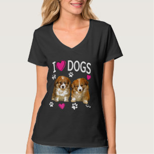 T-shirt J'Aime Les Chiens Cute Chien Corgi Chiot