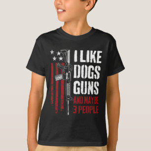 T-shirt J'aime les chiens de chasse et peut-être 3 personn