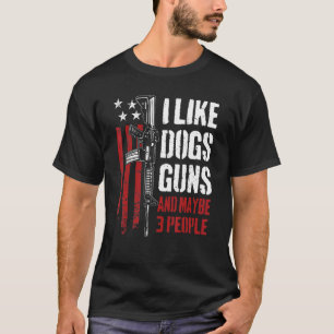 T-shirt J'aime les chiens de chasse et peut-être 3 personn