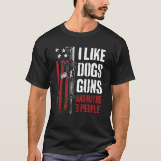 T-shirt J'aime les chiens de chasse et peut-être 3 personn