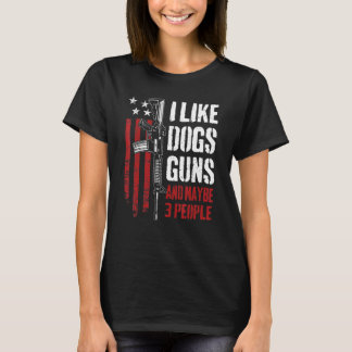 T-shirt J'aime les chiens de chasse et peut-être 3 personn