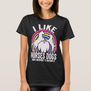 T-shirt J'Aime Les Chiens De Cheval Et Peut-Être 3 Personn