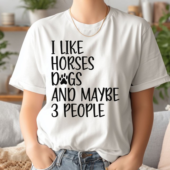 T-shirt J'Aime Les Chiens De Cheval Et Peut-Être 3 Personn (Créateur téléchargé)