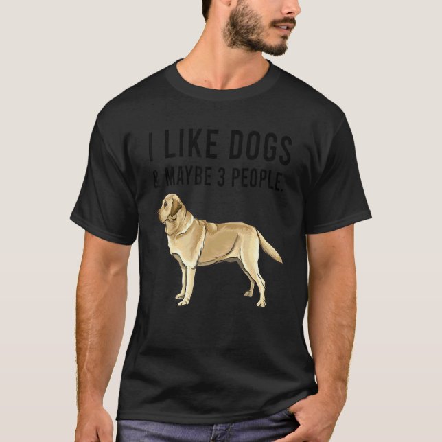 T-shirt J'Aime Les Chiens De Récupérateur Du Labrador Jaun (Devant)
