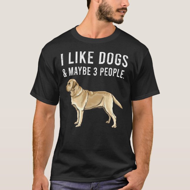 T-shirt J'Aime Les Chiens De Récupérateur Du Labrador Jaun (Devant)