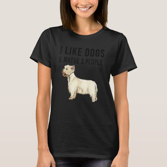 T-shirt J'Aime Les Chiens De Terrier Blanc West Highland E (Devant)