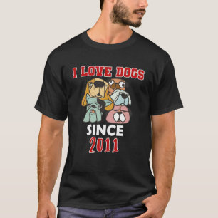 T-shirt J'aime les chiens depuis 2011