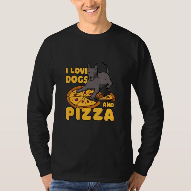 T-shirt J'Aime Les Chiens Et La Pizza (Devant)