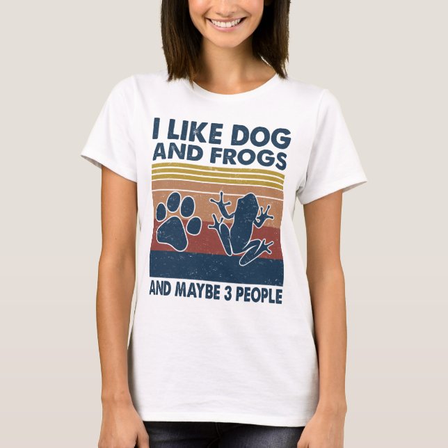 T-shirt J'aime les chiens et les grenouilles peut-être 3 p (Devant)