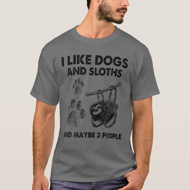 T-shirt J'Aime Les Chiens Et Les Machines À Sous Et Peut-Ê (Devant)