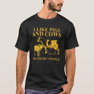 T-shirt J'Aime Les Chiens Et Les Vaches Et Peut-Être 3 Per