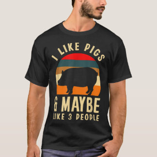 T-shirt J'Aime Les Chiens Et Peut-Être 3 Personnes Drôle C