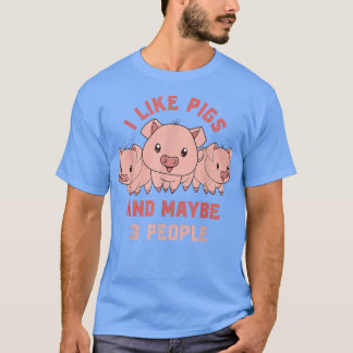 T-shirt J'Aime Les Chiens Et Peut-Être 3 Personnes Fermier