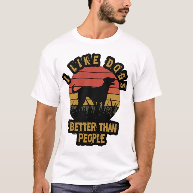 T-shirt J'aime les chiens plus que les gens (Devant)