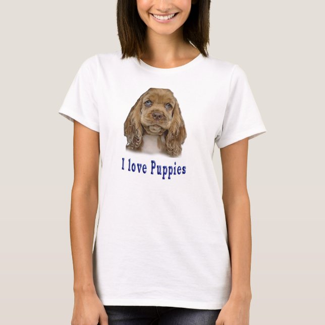 T-shirt J'aime les chiots (Devant)