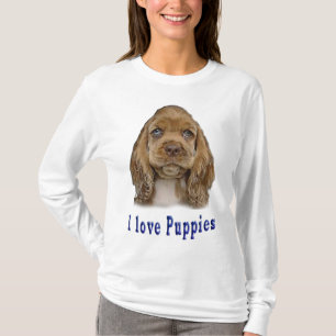 T-shirt J'aime les chiots filles