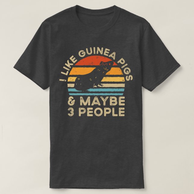 T-shirt J'Aime Les Cochons De Guinée Et Peut-Être 3 Person (Design devant)