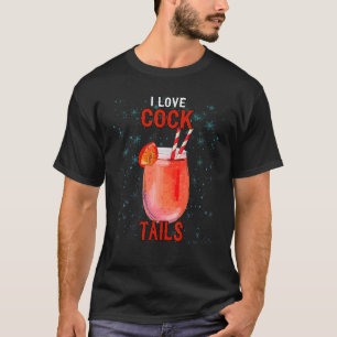 T-shirt J'aime les cocktails à boire Sarcasme Pun