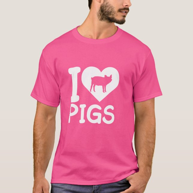 T-shirt J'Aime Les Coeurs Coeur Coeur Coeur Piggy Piglet C (Devant)