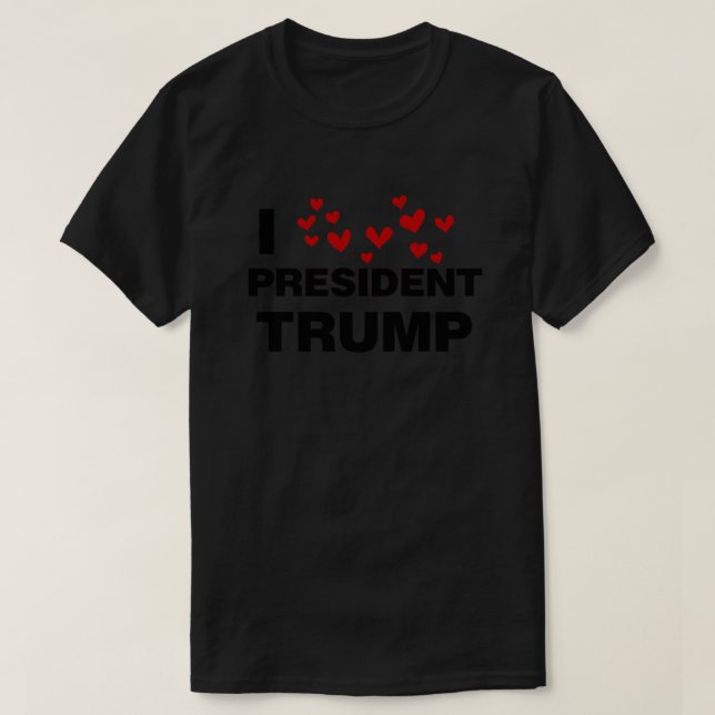 T-shirt J'aime les coeurs du président Trump (Design devant)