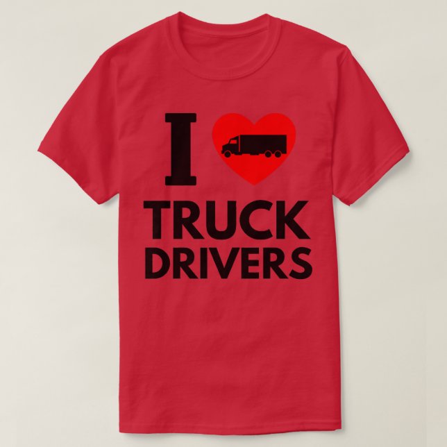 T-shirt J'aime les conducteurs de camions (Design devant)
