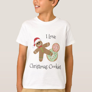T-shirt J'aime les cookies de Noël   Homme de pain d'épice