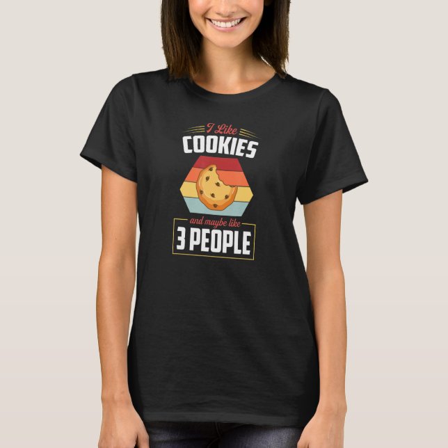 T-shirt J'Aime Les Cookies Et Peut-Être 3 Personnes Chocol (Devant)