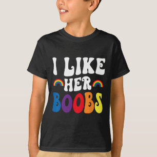 T-shirt J'aime les couples lesbiens de ses seins Lgbtq drô
