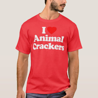 T-shirt J'aime les crackers animaux Coeur drôle