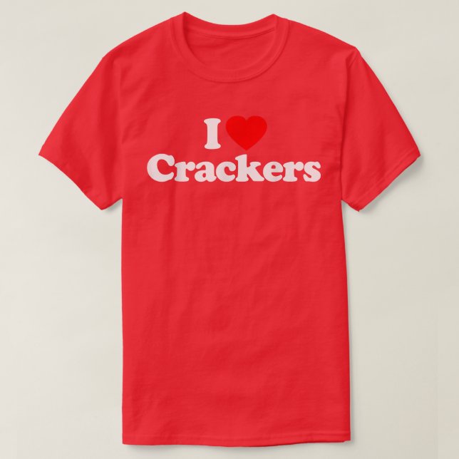 T-shirt J'Aime Les Crackers Coeur Drôle (Design devant)