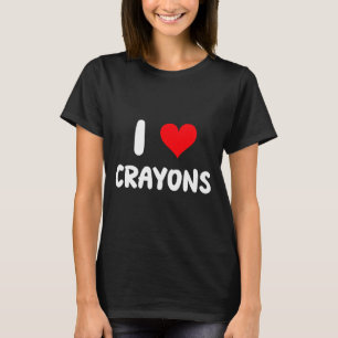 T-shirt J'aime les crayons - Cœur - Livres de coloriage de