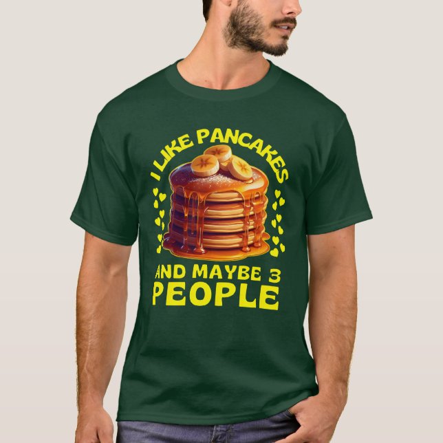 T-shirt j'aime les crêpes et peut-être 3 personnes (Devant)