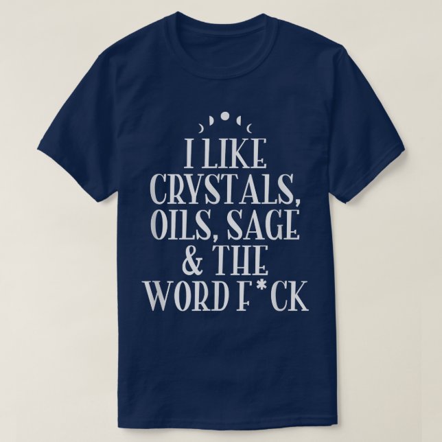 T-shirt J'Aime Les Cristaux, Les Huiles, SageWicca Pagan (Design devant)