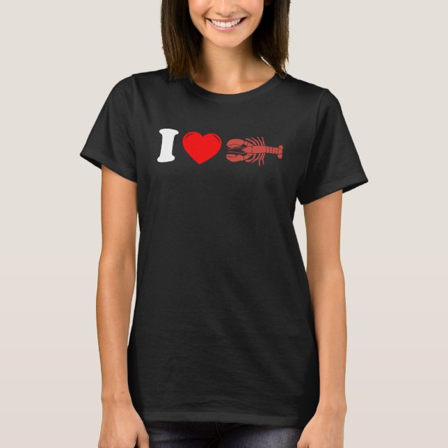 T-shirt J'aime les crustacés écrevisses (Devant)