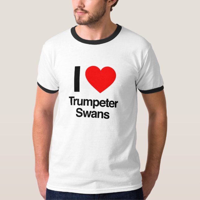 T-shirt j'aime les cygnes trompettes (Devant)