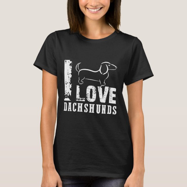 T-shirt J'Aime Les Dachshunds (Devant)