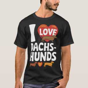 T-shirt J'aime les dachshunds, modèle réconfortant pour am