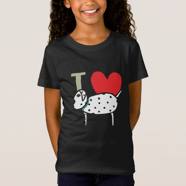 T-Shirt J'aime les Dalmatiens (Devant)
