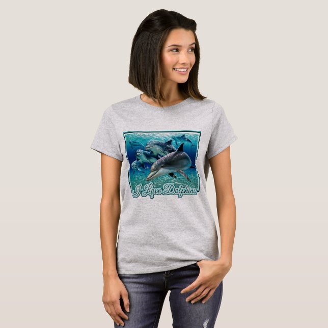 T-shirt J'aime les dauphins (Devant entier)