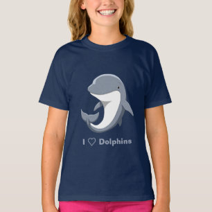T-shirt J'aime les dauphins mignons de Bottlenose