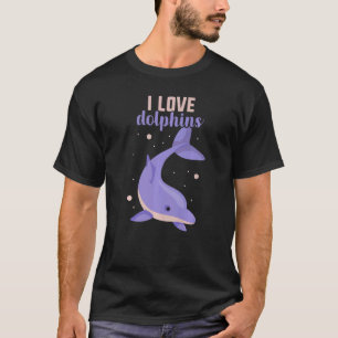 T-shirt J'aime les dauphins mignons filles dauphin