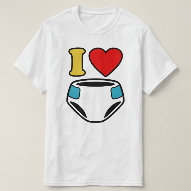 T-SHIRT J'AIME LES DIAPERS (Design devant)