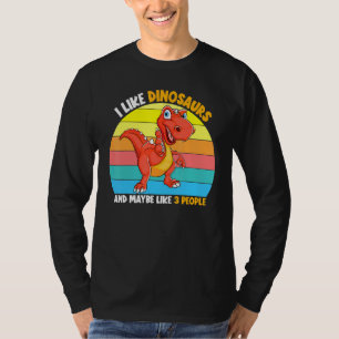 T-shirt J'Aime Les Dinosaures Et Peut-Être Aussi 3 Personn