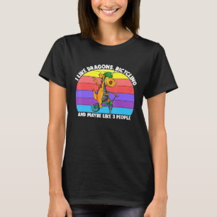 T-shirt J'Aime Les Dragons Bicyclant Peut-Être 3 Personnes