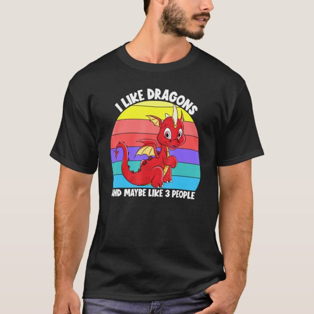 T-shirt J'Aime Les Dragons Et Peut-Être 3 Personnes Les Fi (Devant)