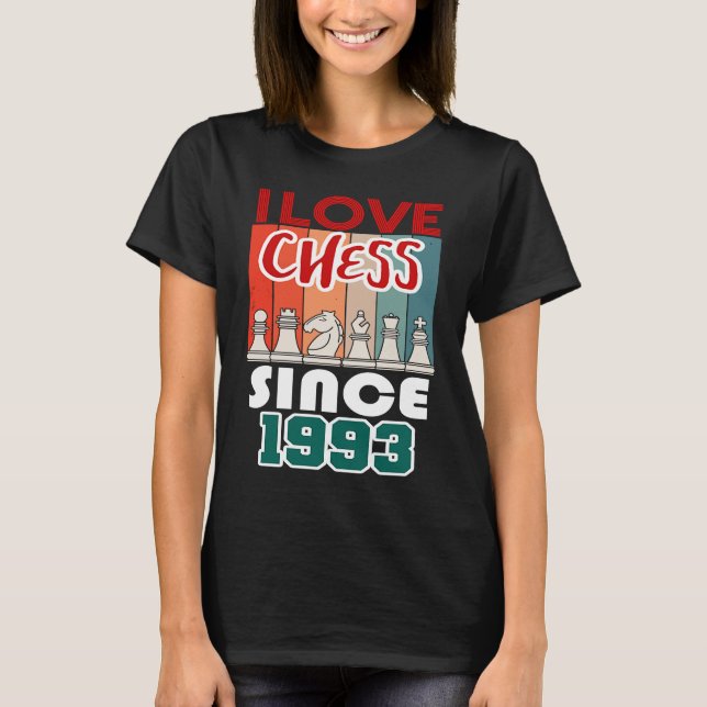 T-shirt J'aime les échecs depuis 1993 (Devant)