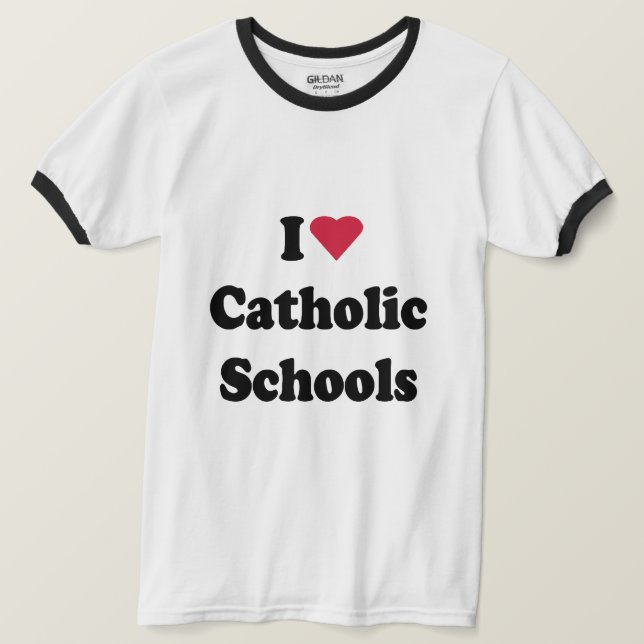 T-SHIRT J'AIME LES ÉCOLES CATHOLIQUES (Design devant)