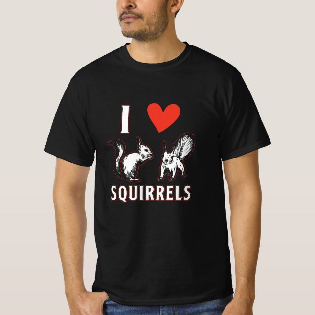 T-shirt J'aime les écureuils (Devant)
