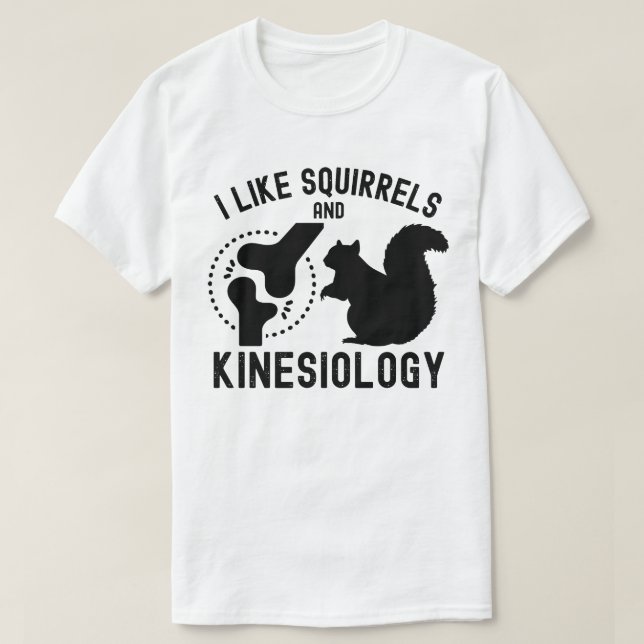T-shirt J'aime les écureuils et la kinésiologie (Design devant)